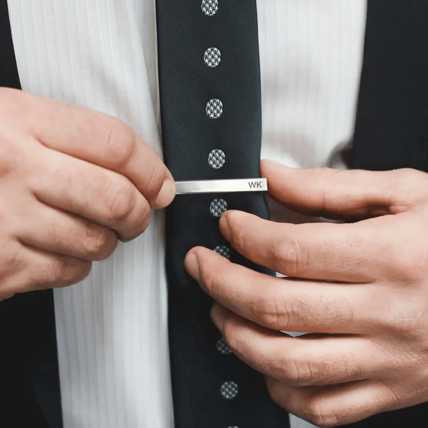 Personalized Cufflink & Tie Clip Set with Custom Wooden Box - Perfect for Groomsmen, Weddings & Special Occasions - Belbren