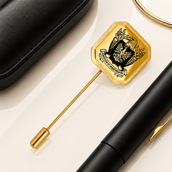 Family Crest Wedding Lapel Pin | Custom Coat of Arms Groom & Groomsmen Gift