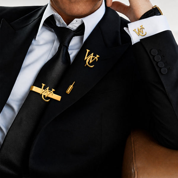 Personalized Cufflinks, Tie Bar & Lapel Pin Set for Men – Custom Initial Gift