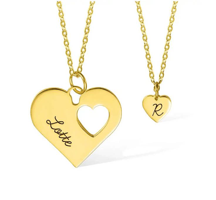 Custom Mother-Daughter Heart Necklace Set - Handcrafted 'Mommy and Me' Jewelry, Perfect Gift for Mother's Day, Unique Gifts for Her - Belbren