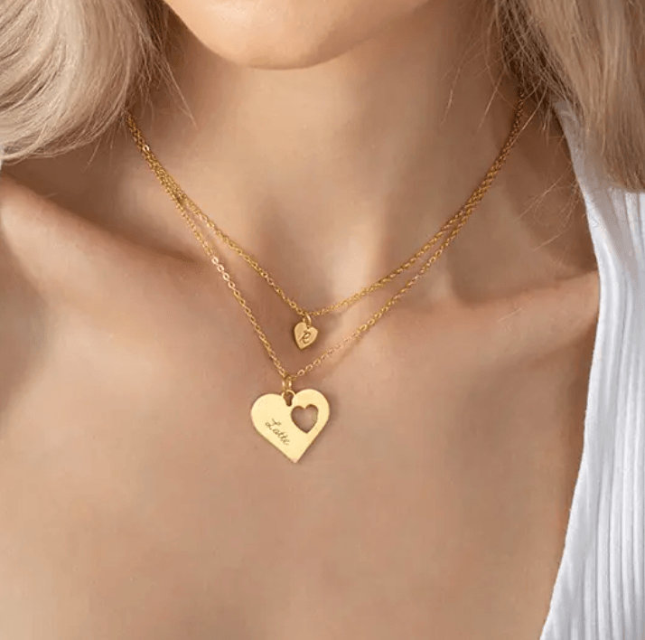 Custom Mother-Daughter Heart Necklace Set - Handcrafted 'Mommy and Me' Jewelry, Perfect Gift for Mother's Day, Unique Gifts for Her - Belbren