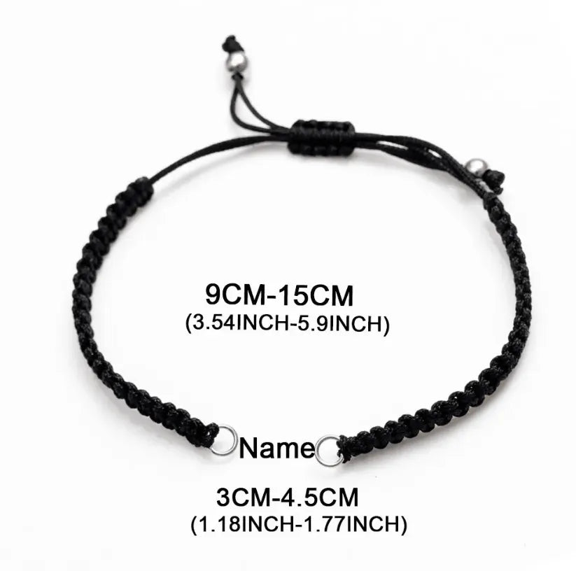 Custom Name Promise Bracelets, Set of 2, Personalized Braided Matching Bracelets, Adjustable Couple Bracelets with Magnetic Attraction - Belbren