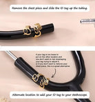 How to attach a personalized birthstone name tag to stethoscope tubing