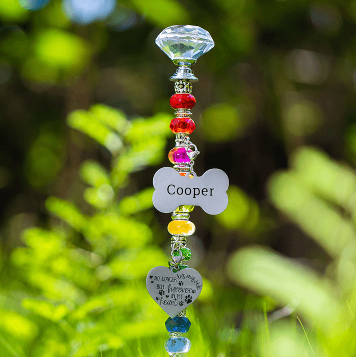 Customizable Rainbow Bridge Pet Memorial Stake - Durable Outdoor Tribute Marker for Dogs & Cats - Personalized Pet Loss Garden Keepsake - Belbren