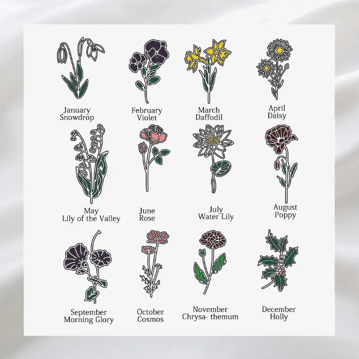 Engraved Birthflower Name Bookmark - Page Holder Birth Flower Design, Ideal Birthday Gift for Readers & Book Enthusiasts - Belbren