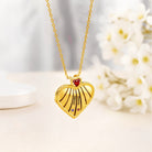 Gold personalized family name and birthstone heart locket necklace