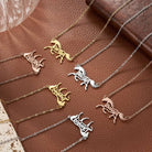 Personalized horse name necklaces in gold silver and rose gold finishes