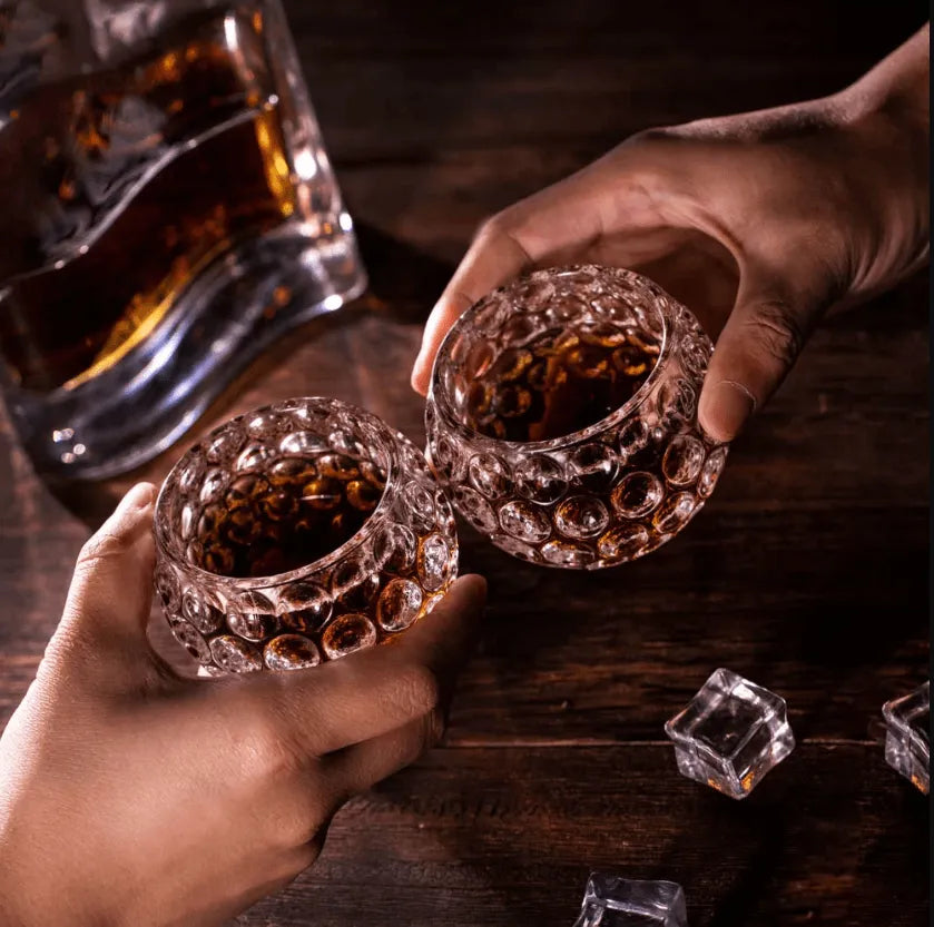 Golf Ball Whiskey Glass Set - Premium Crystal Glasses for Whiskey, Bourbon, and Cocktails - Ideal Gift for Golf Lovers - Belbren