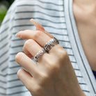 Personalized 925 sterling silver name ring worn on finger