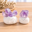 Purple raw crystal smiley pot aromatherapy diffuser