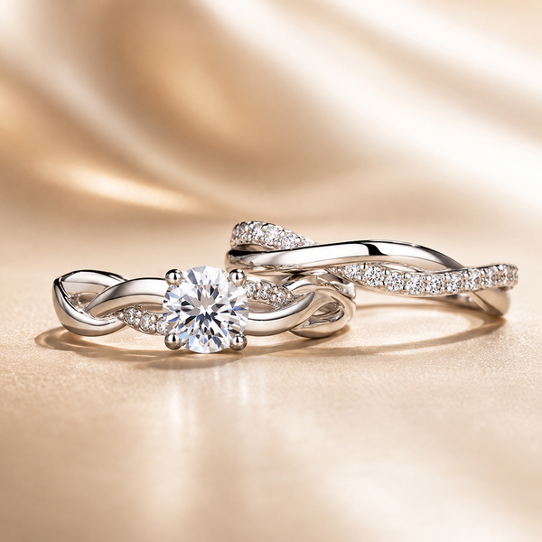 Personalized Infinity Birthstone Promise Ring Set
