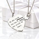 Personalized silver key to my heart necklace for couples