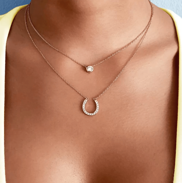 Layered Horseshoe Necklace - Elegant & Trendy Good Luck Charm Jewelry. - Belbren