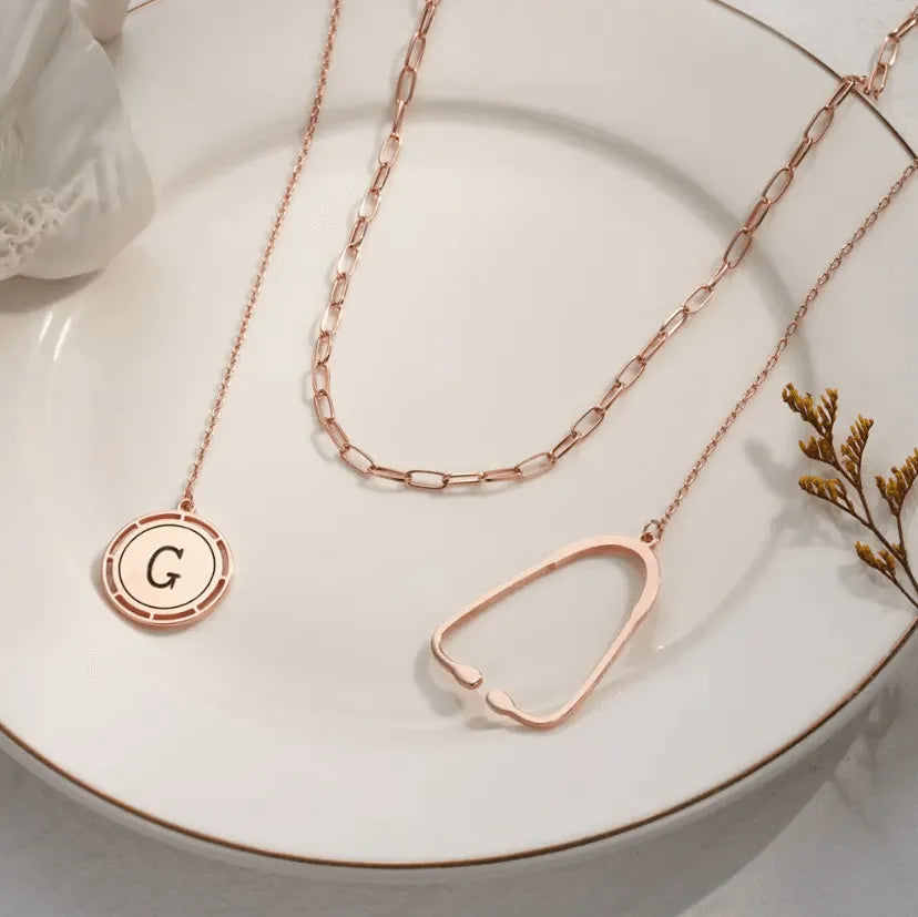 Layered Personalized Stethoscope Necklace with Custom Initial Charm – Perfect Gift for Doctors, Nurses, and Medical Professionals - Belbren