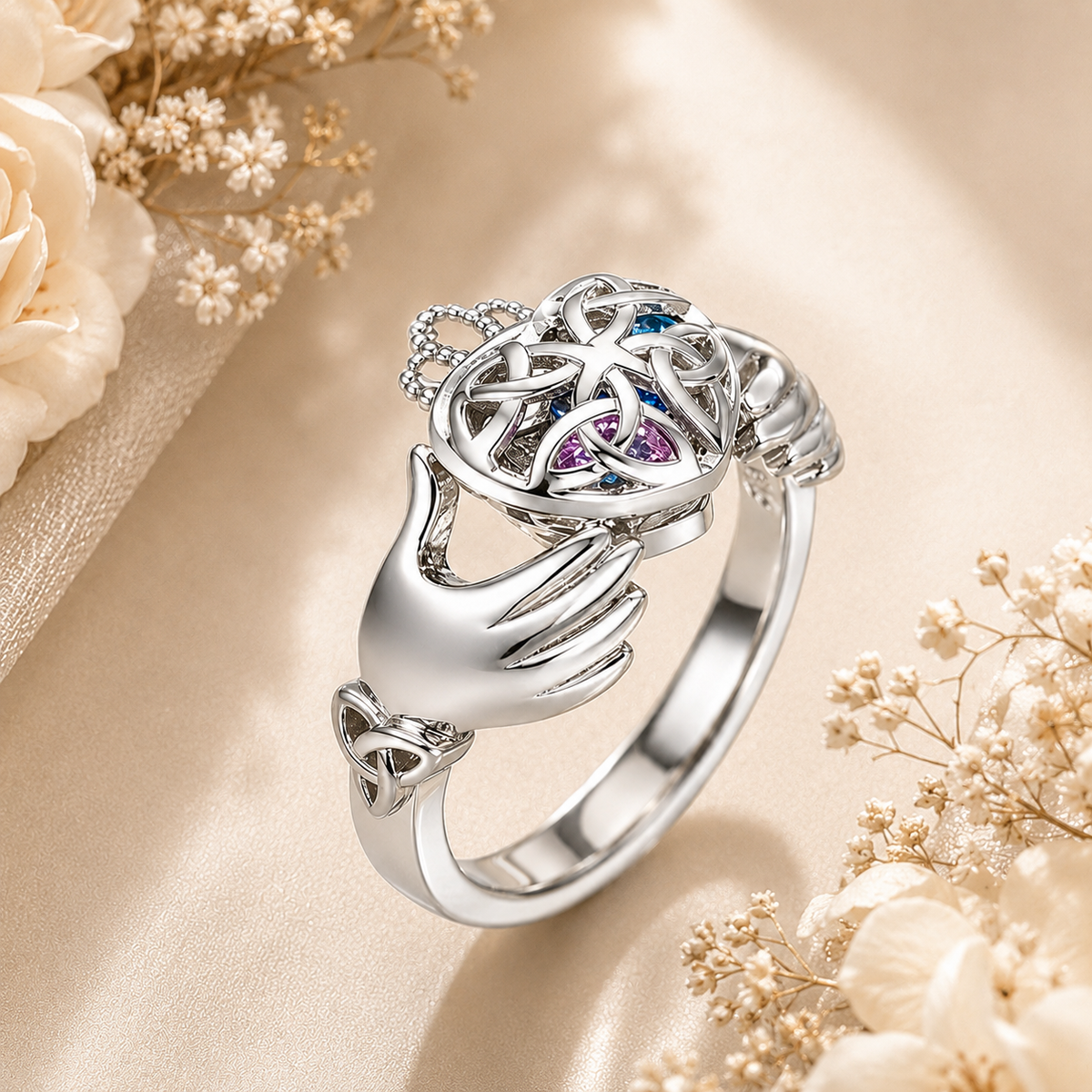 Silver Claddagh Ring - Custom Birthstone, Perfect Gift – Belbren