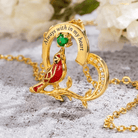 Memorial Cardinal Jewelry Pendant - Personalized Remembrance Necklace with Birthstone and Engraving, Sterling Silver or Brass Keepsake for Loved Ones - Belbren