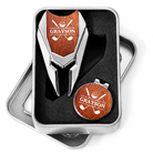 Personalized Grayson golf divot repair tool and magnetic ball marker in silver gift tin