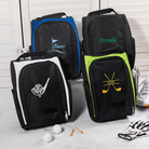 Personalized golf shoe bags in multiple colors with custom embroidered golf designs