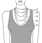  Illustration showing necklace lengths from 14" to 22" on a woman's silhouette