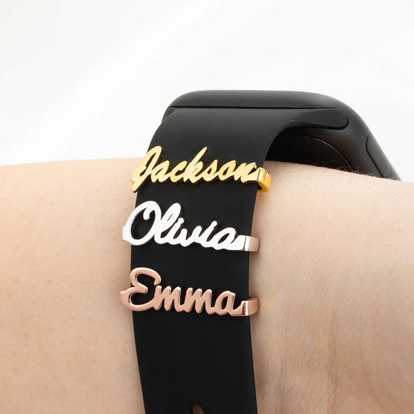 Personalized Apple Watch Name Charm | Custom Watch Band Charm