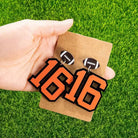 Personalized football number 16 earrings with football charms