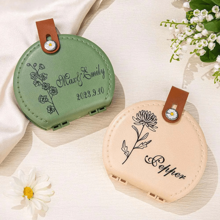 Personalized Birth Flower/Birthflower Sewing Kit - Custom Name & Floral Embroidery, Portable Set for Travel - Ideal Women's Gift - Belbren