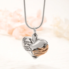 Personalized Custom Ribbed Heart Urn Necklace with Engraved Little Heart – Memorial Ash Pendant for Loved Ones and Pets - Belbren