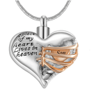 Personalized Custom Ribbed Heart Urn Necklace with Engraved Little Heart – Memorial Ash Pendant for Loved Ones and Pets - Belbren