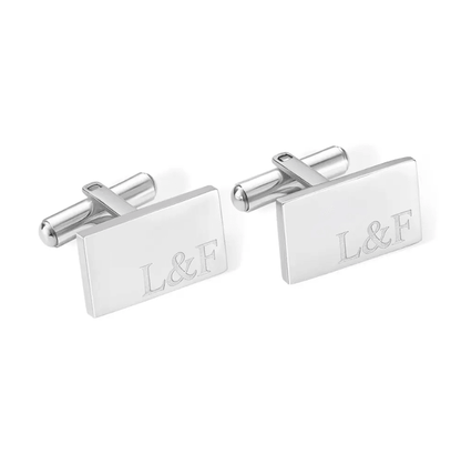 Personalized Engraved Cufflinks in Silver or Steel with Custom Wooden Gift Box - Perfect for Anniversaries, Weddings, and Special Occasions - Belbren