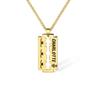 Personalized Engraved Razor Blade Necklace - Custom Name & Date Pendant, Men's Hip-Hop Style Jewelry, Ideal for Birthday, Anniversary, Father's Day Gift - Belbren