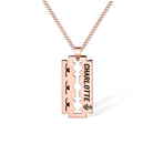 Personalized Engraved Razor Blade Necklace - Custom Name & Date Pendant, Men's Hip-Hop Style Jewelry, Ideal for Birthday, Anniversary, Father's Day Gift - Belbren