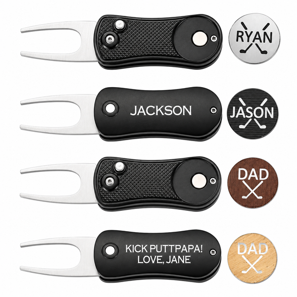 Personalized Golf Ball Marker & Divot Tool Set