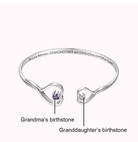 Personalized Grandma & Granddaughter Heart Bracelet - Custom Birthstone Jewelry, Ideal Christmas & Birthday Gift, Symbol of Eternal Love - Belbren