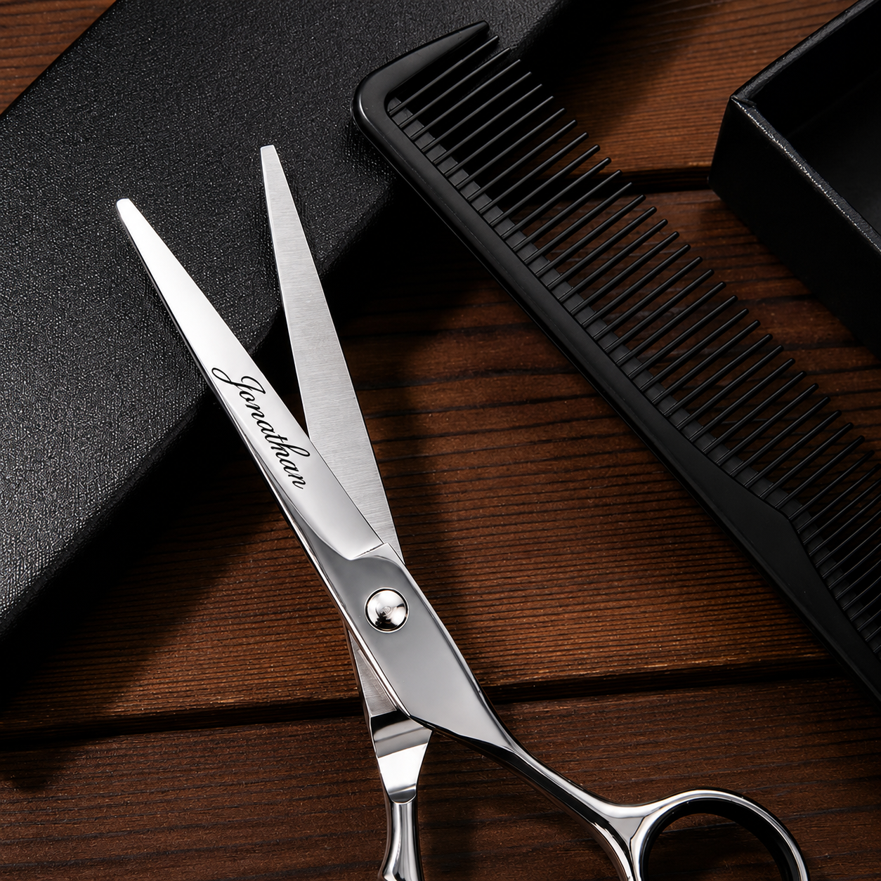 Custom engraved professional barber scissors gift set