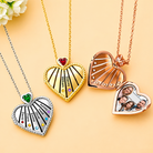 Personalized family heart photo lockets in gold silver and rose gold