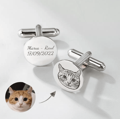 Personalized Pet Photo Cufflinks for Men - Ideal Pet Memorial & Groom Gifts - Belbren