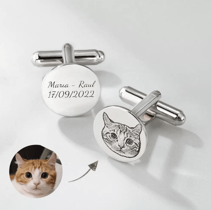 Personalized Pet Photo Cufflinks for Men - Ideal Pet Memorial & Groom Gifts - Belbren