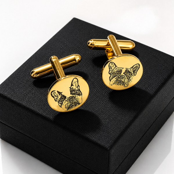 Personalized Pet Photo Cufflinks for Men, Custom Dog Cufflinks, Groom & Pet Memorial Gift