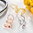 Personalized birthstone stethoscope name tags in gold, rose gold and platinum finishes