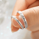 Personalized Wedding Matching Rings Set of 2 - His and Hers Couple Rings, Engraved Engagement Bands, Promise Rings Wedding Set - Belbren