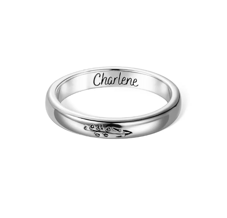 Sterling Silver Birth Flower Ring - Unique Stackable Design - Perfect Women's Gift - Belbren