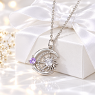 Sterling silver celestial necklace with two birthstones