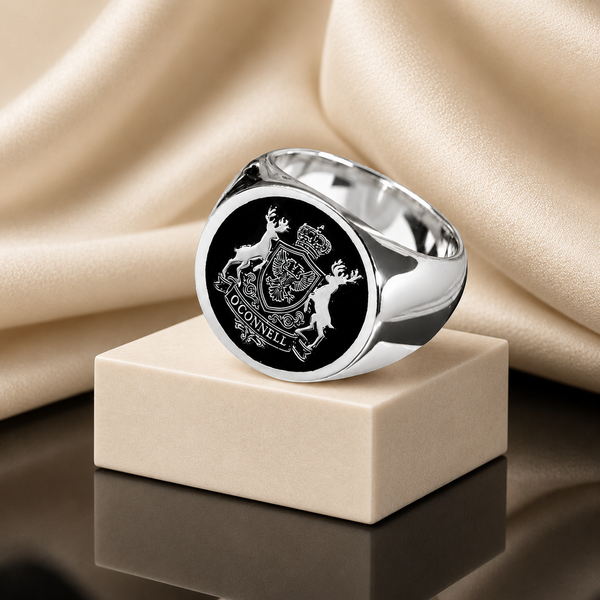 Personalized Family Crest Ring, 4 Shape Signet Ring
