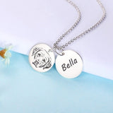Engraved Pet Photo Necklace Sterling Silver