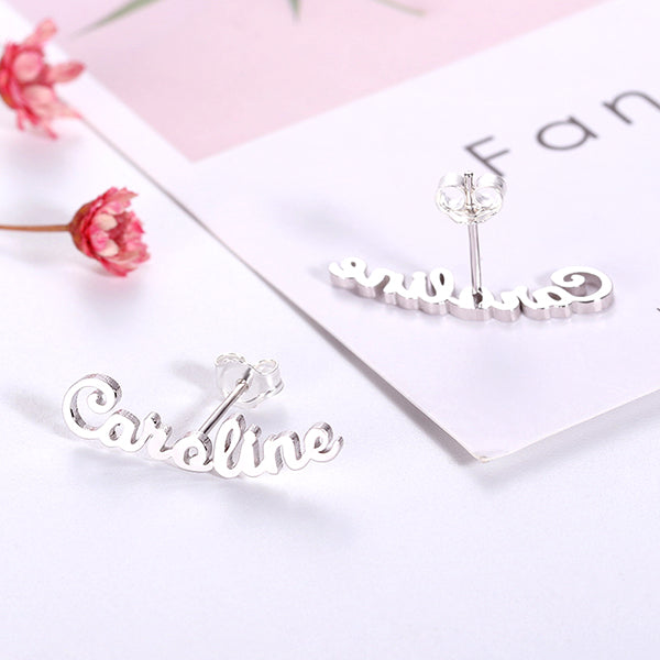 Personalized Name Stud Earrings for Her