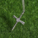 Personalized Baseball Cross Necklace Sterling Silver