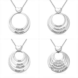 Personalized Jewelry Family Gifts for Mom | Name Engraved Heart Necklace | Family Name Necklace