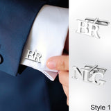 Personalized Letter Name Cufflinks | Sterling Silver Initial  Cuff links | Groomsmen Gift Wedding Cufflinks | Father, Best Man, Groom Gift