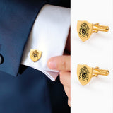 Family Crest Cufflinks | Wedding Cufflinks | Coat of Arms Photo Cuff Links | Custom Signet Groom Gifts Cufflinks