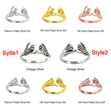 Pinky Promise Rings in Platinum, 18K Gold, Rose Gold - Vintage Styles Labeled 1 & 2